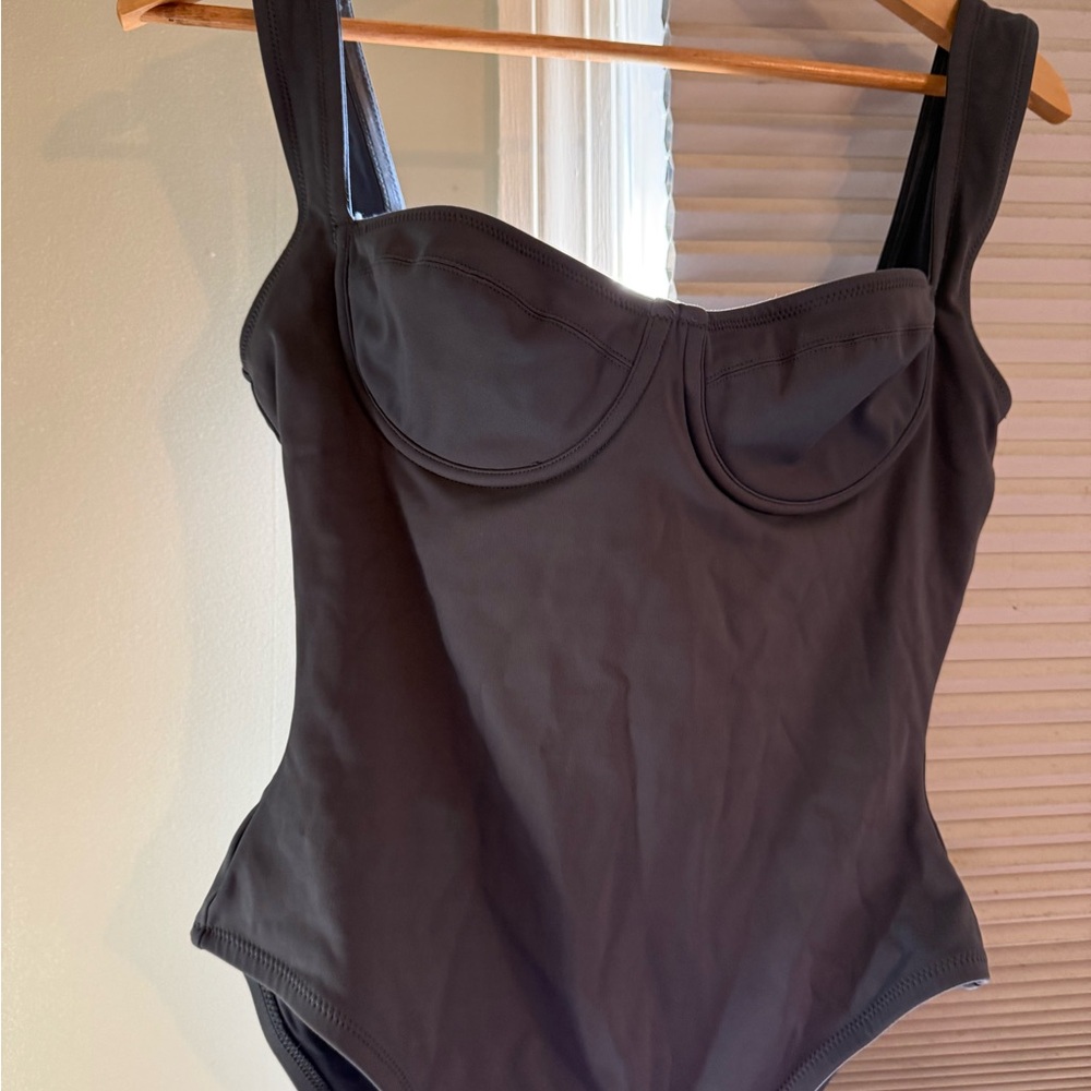 SKIMS Dark Great Structured One-Piece Swimsuit